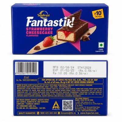 SUNFEAST FANTASTIK  STRAWBERRY CHEESECAKE FLAVOURED CAKE - 432g